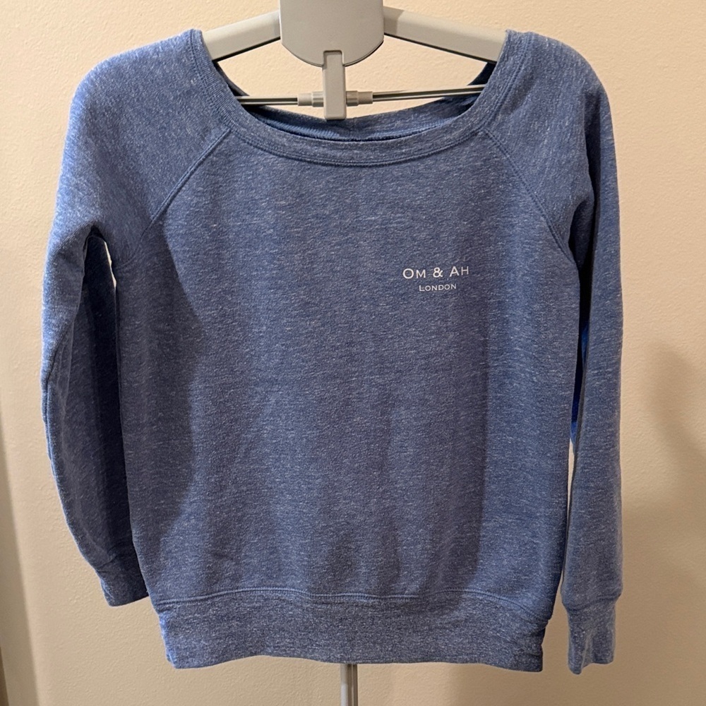 Women's Heather Blue Scoop Neck Sweater